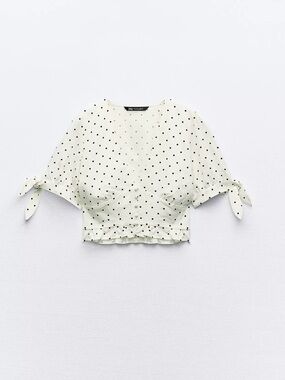 Zara linen cropped top